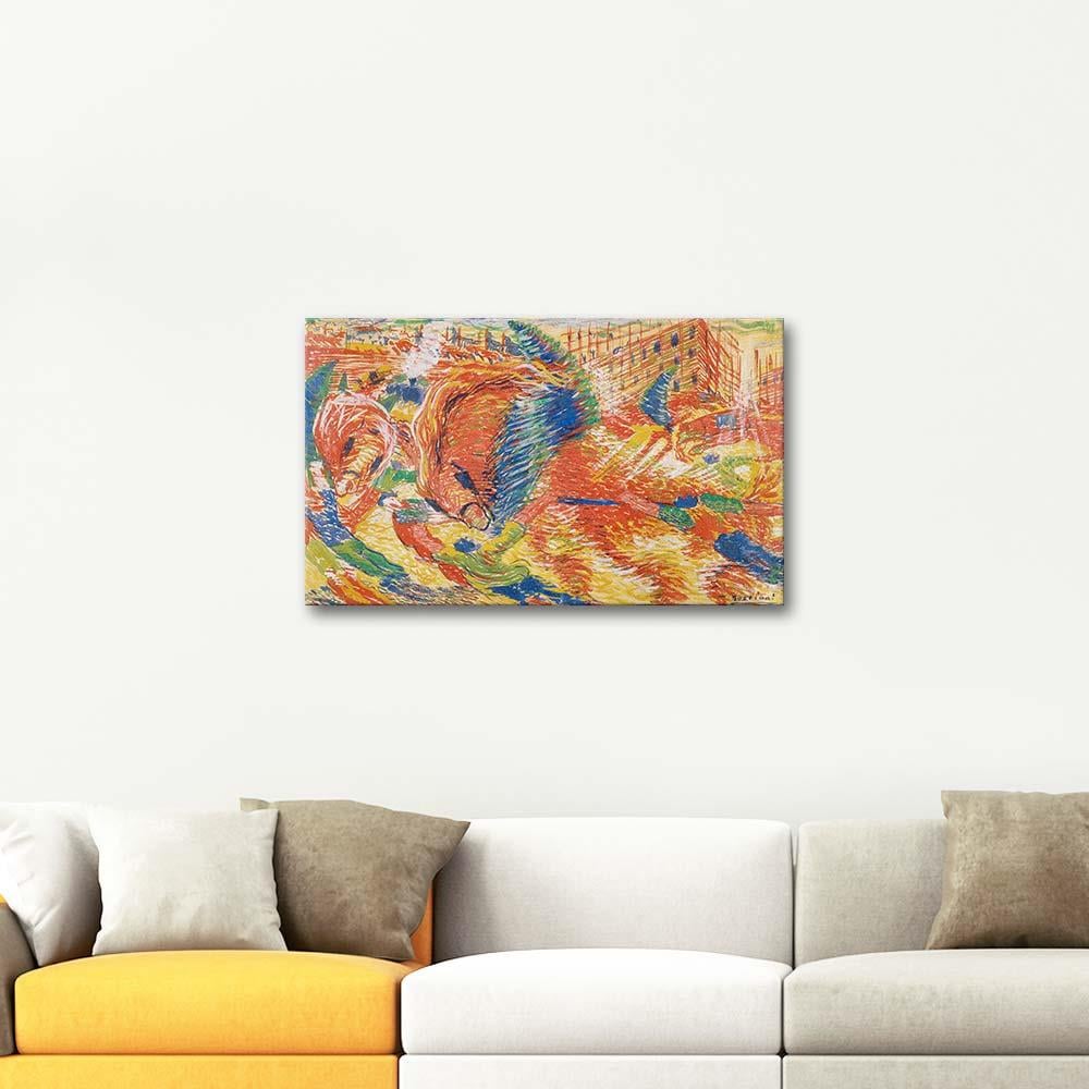 Umberto Boccioni Şehrin Yükselişi Kanvas Tablo