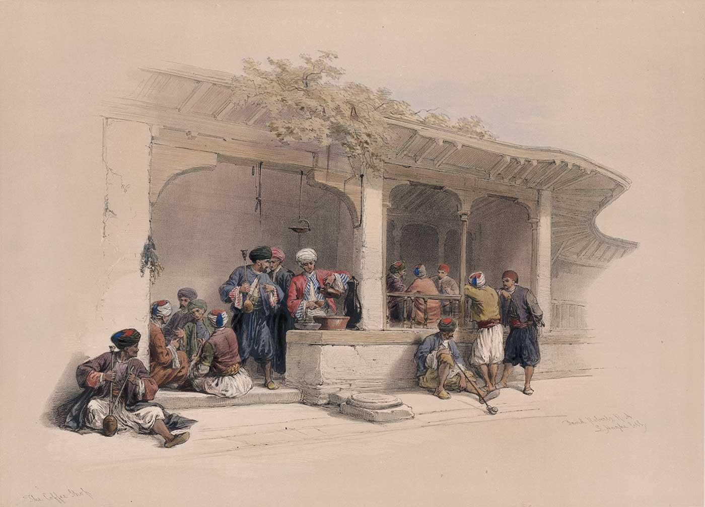 David Roberts Kahvehane Kahire Kanvas Tablo