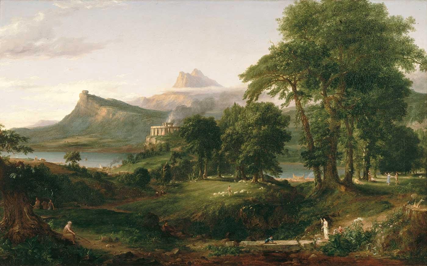 Thomas Cole İmparatorluğun Rotası Arcadia veya Pastoral Devlet Kanvas Tablo