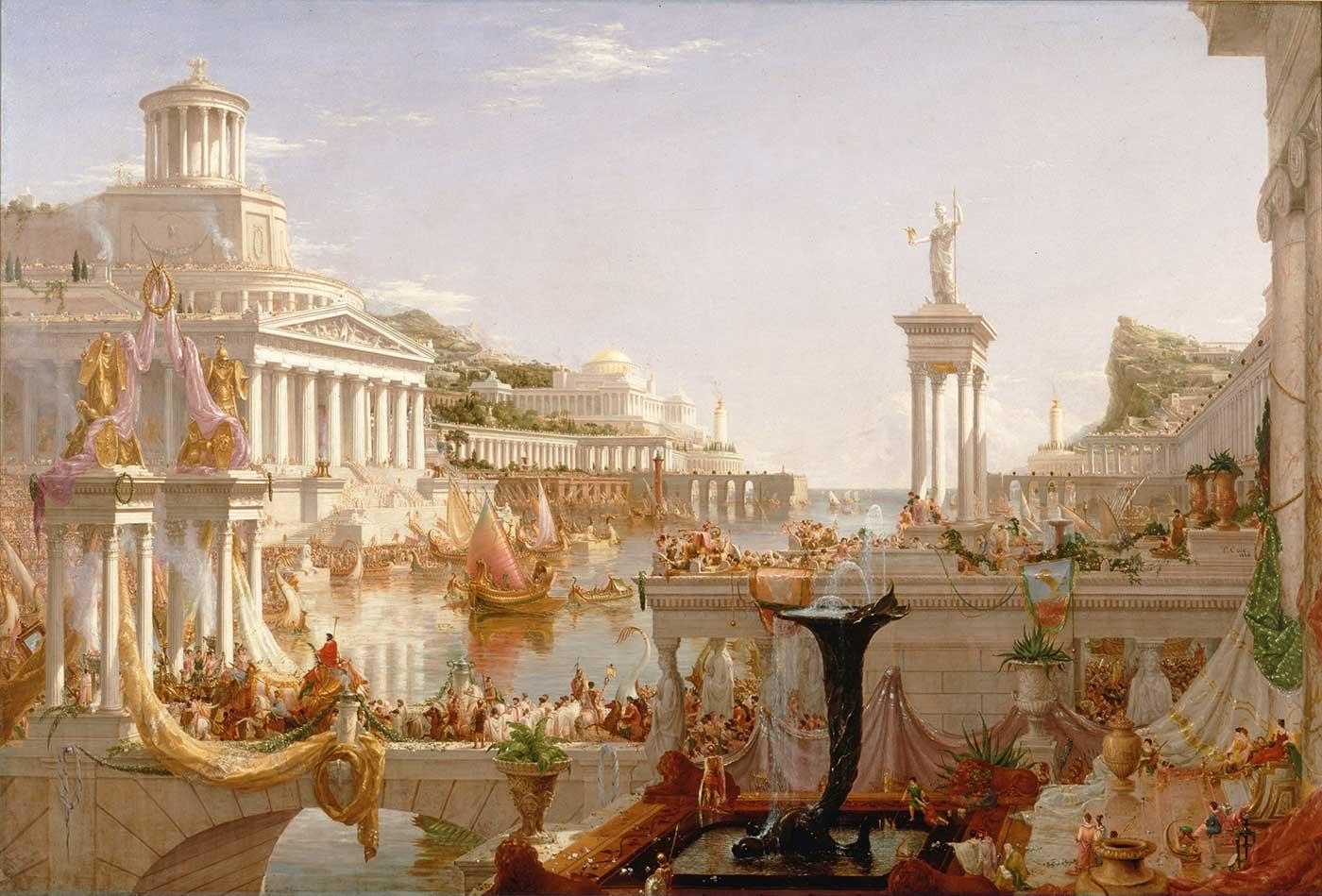 Thomas Cole İmparatorluğun Rotası Tüketim Kanvas Tablo