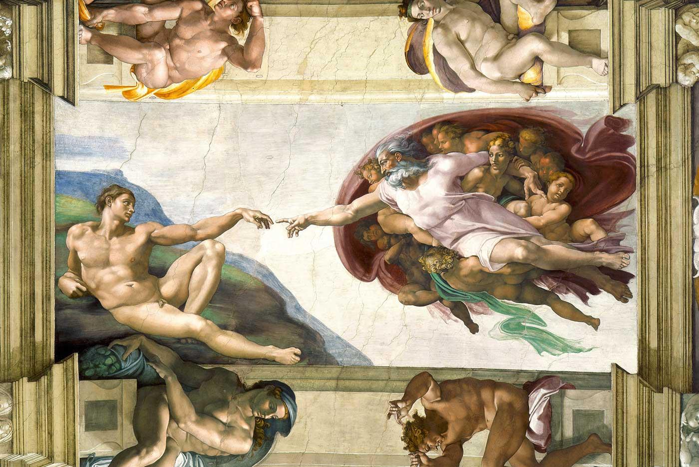 Michelangelo Buonarroti Adem'in Yaratılışı Kanvas Tablo
