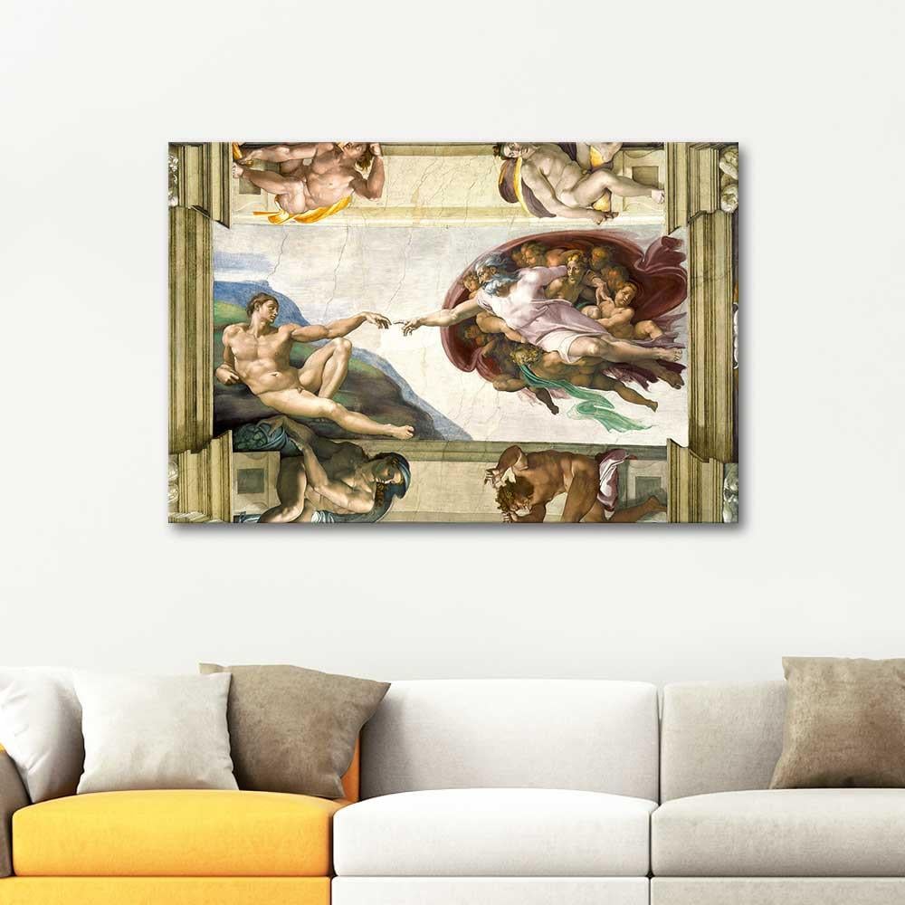 Michelangelo Buonarroti Adem'in Yaratılışı Kanvas Tablo