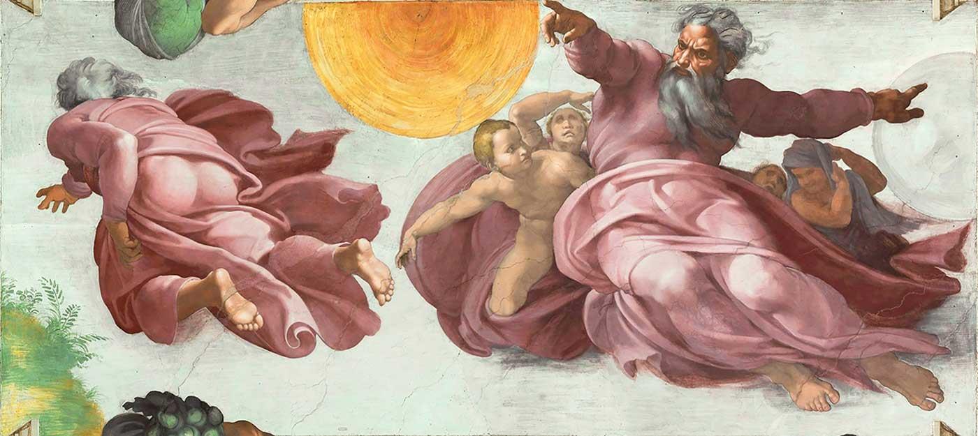The Creation of the Sun and Moon by Michelangelo Buonarroti as Art Print