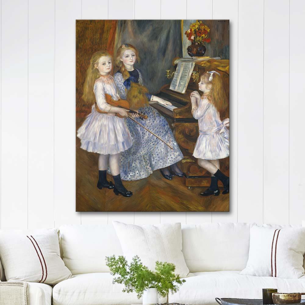 Pierre Auguste Renoir Catulle Mendès'in Kızları Kanvas Tablo