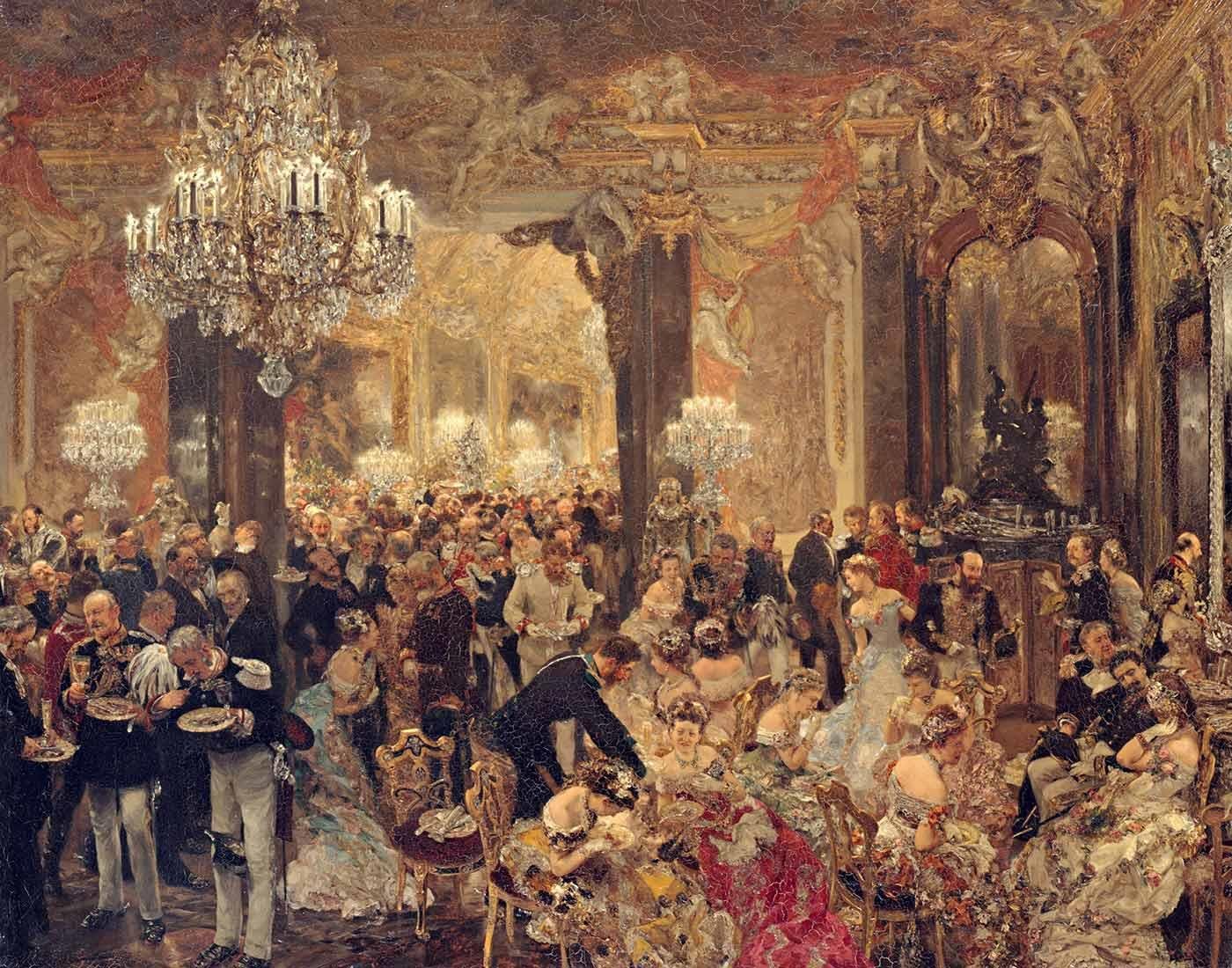 The Dinner at the Ball by Adolph von Menzel as Art Print