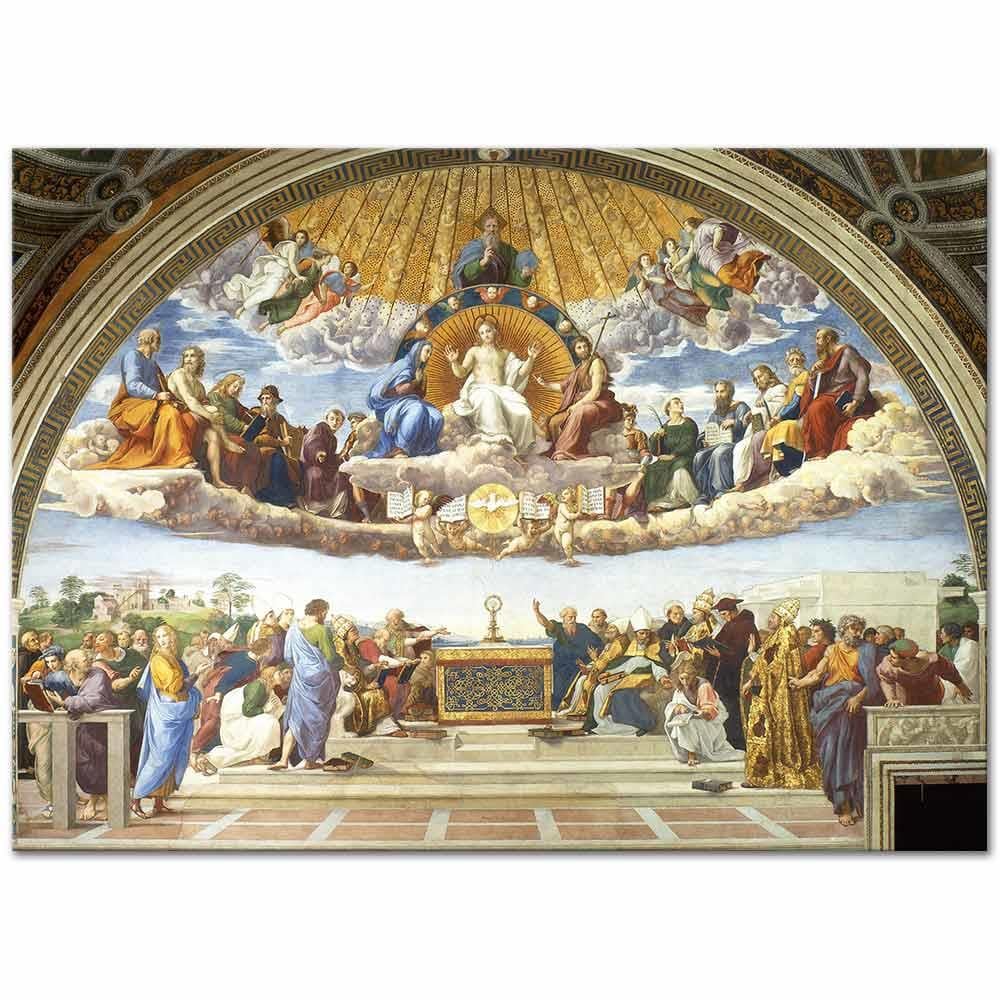 Raphael Kutsal Günde Tartışma Kanvas Tablo