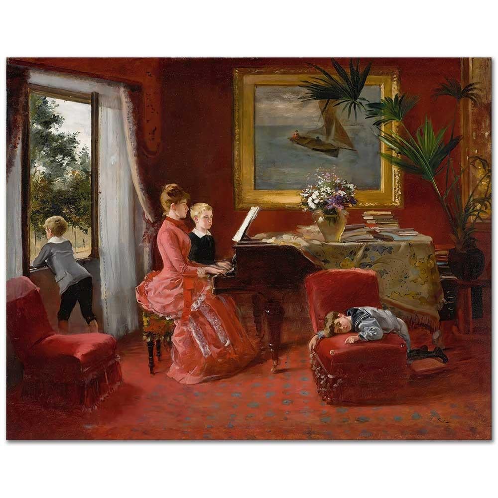 Ernest Ange Duez Düet Kanvas Tablo