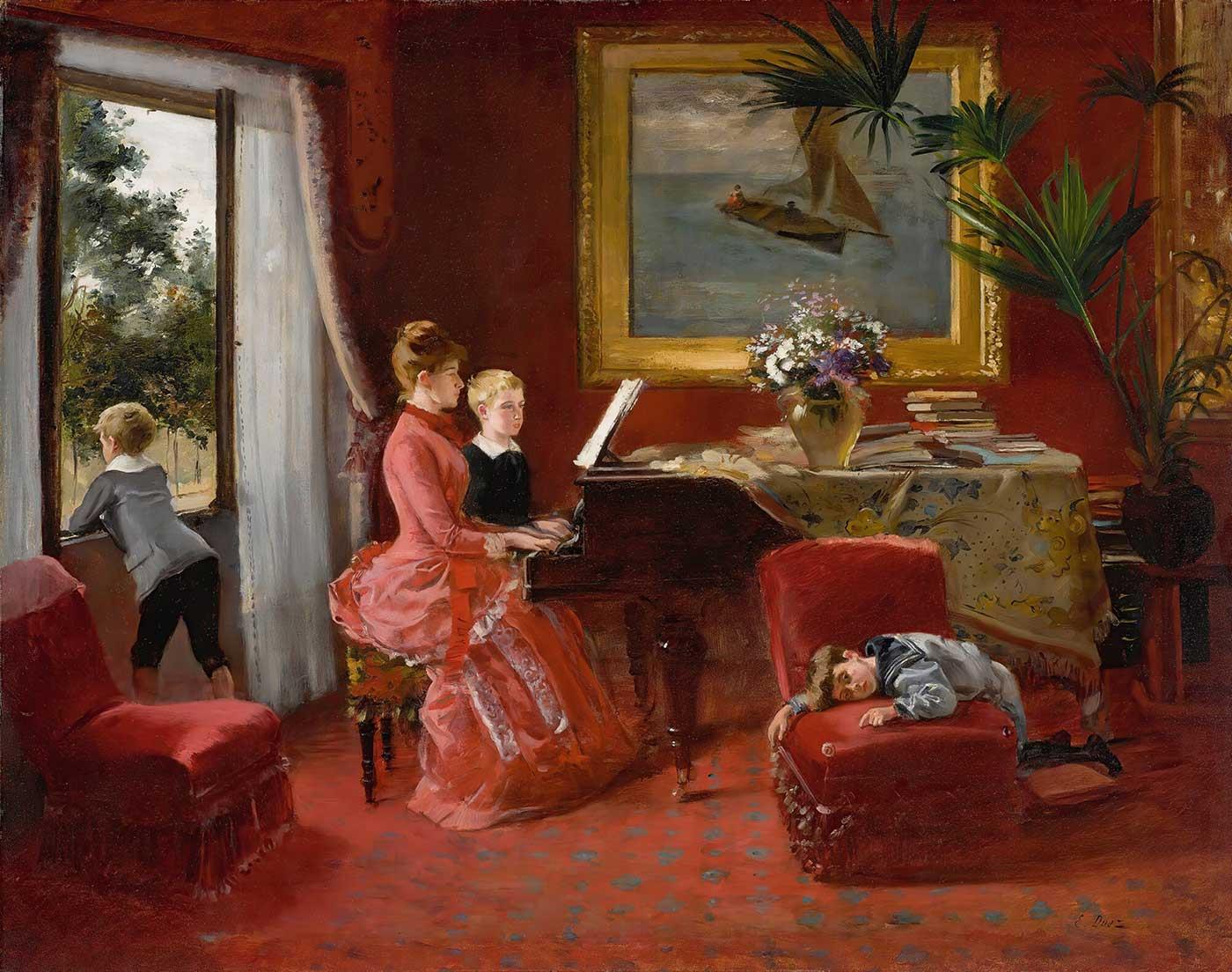 Ernest Ange Duez Düet Kanvas Tablo