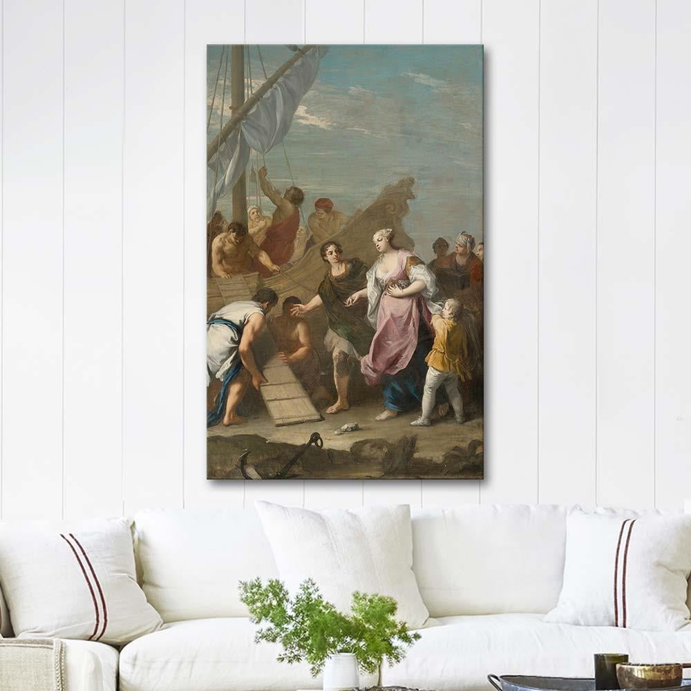 Jacopo Amigoni Truvalı Helen'in Gemiye Binişi Kanvas Tablo