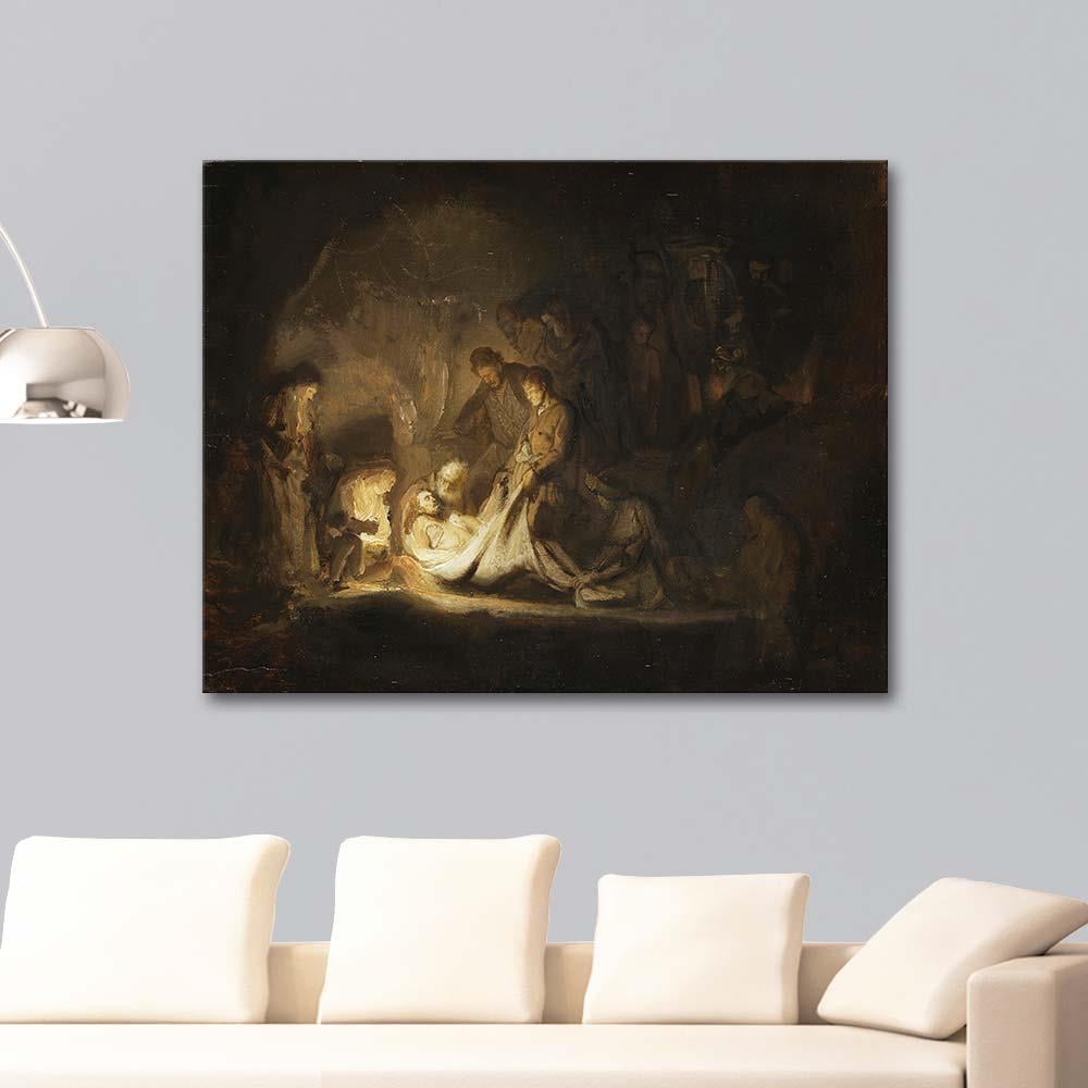 Rembrandt van Rijn Mesih'in Gömülmesi için Etüd Kanvas Tablo