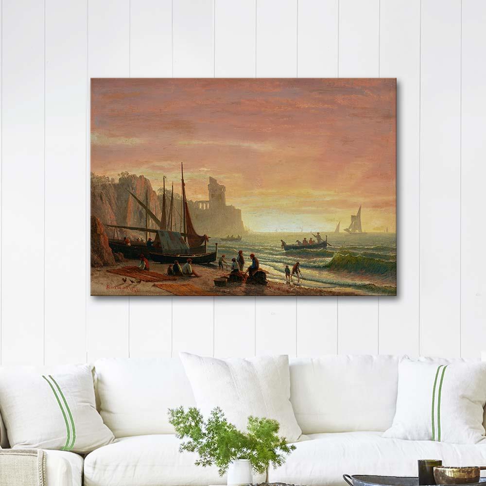 The Fishing Fleet by Albert Bierstadt as Art Print