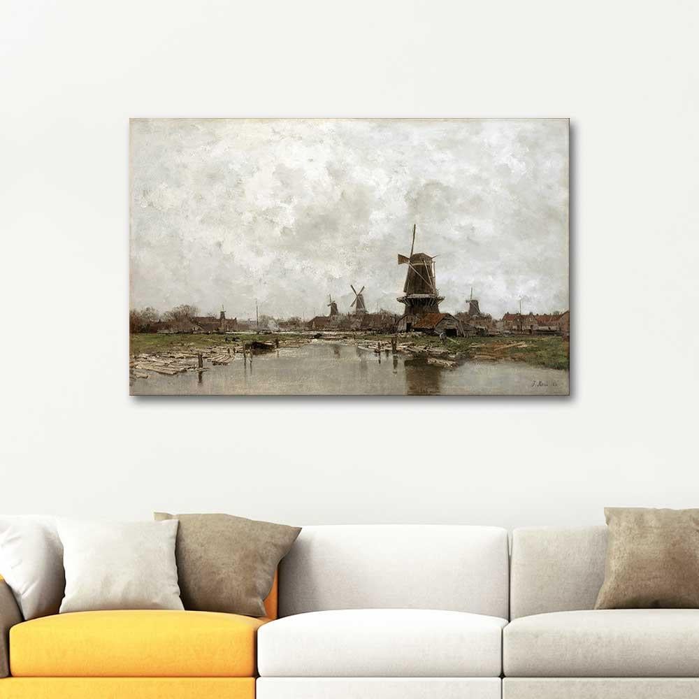 The Five Windmills by Jacob Maris as Art Print