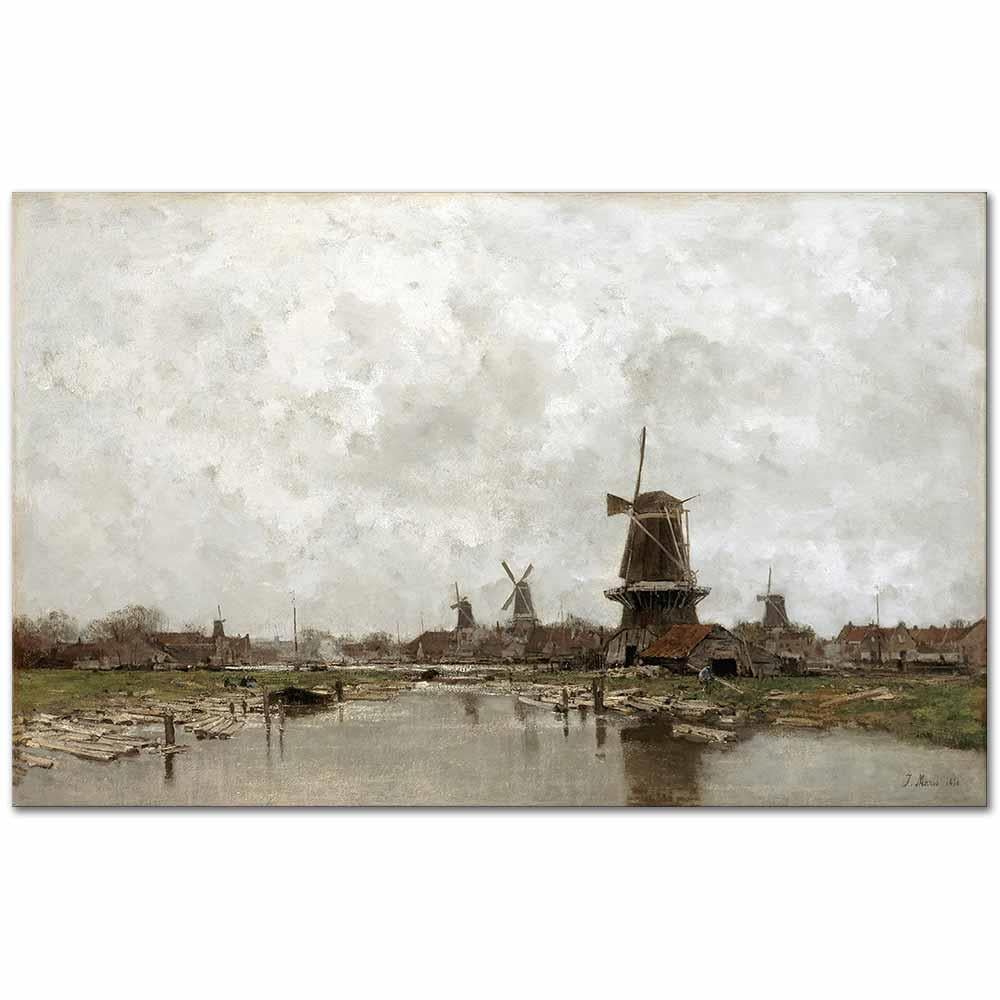 The Five Windmills by Jacob Maris as Art Print