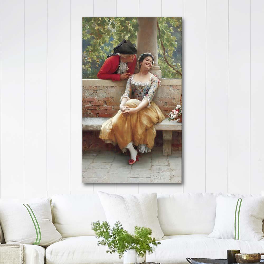 Eugene de Blaas Flört Kanvas Tablo