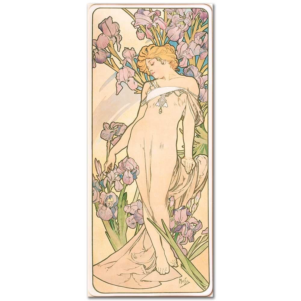 The Flower Series Iris by Alphonse Mucha as Art Print