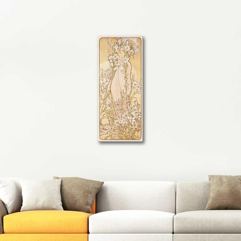 The Flower Series Lily by Alphonse Mucha as Art Print