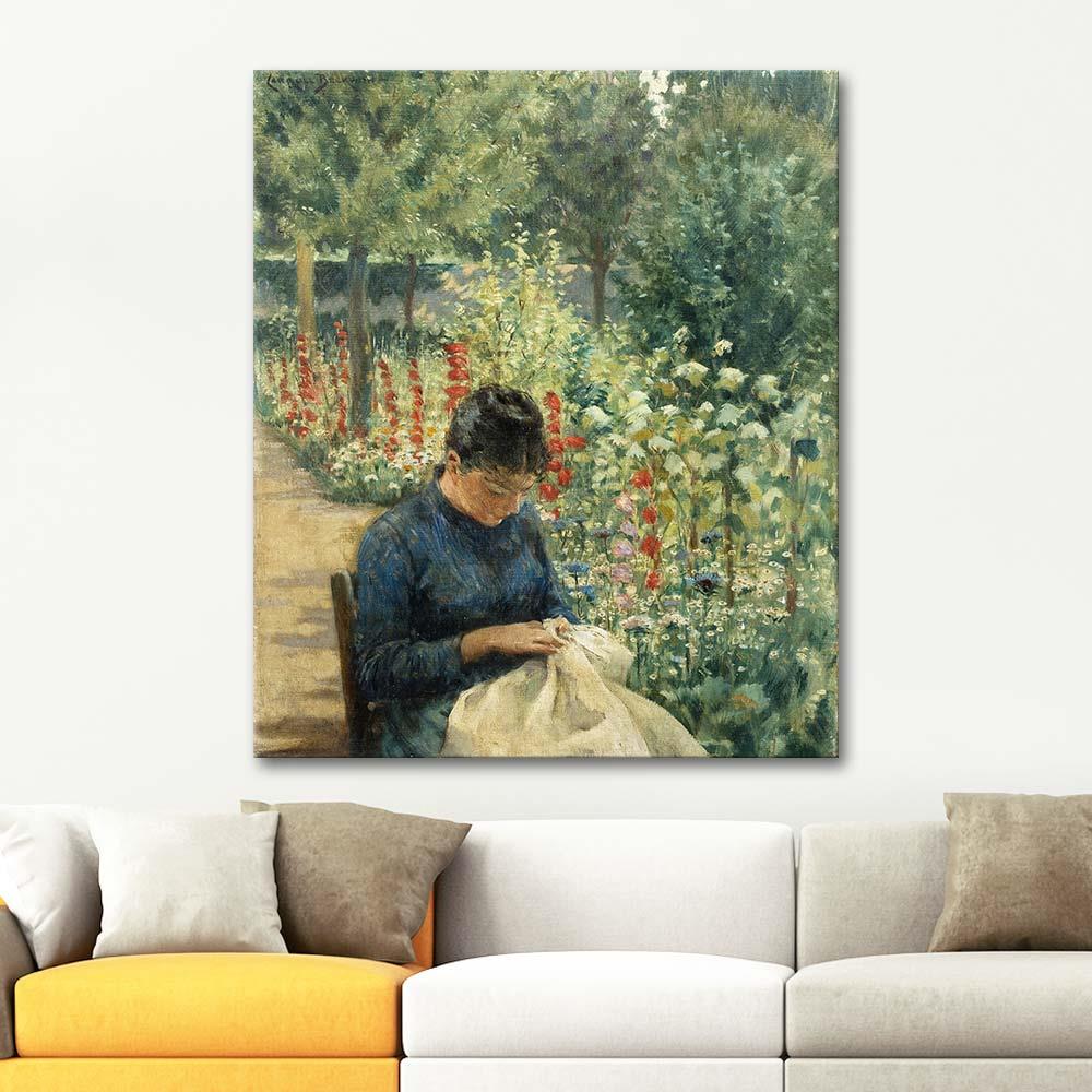 James Carroll Beckwith Bahçede Kanvas Tablo