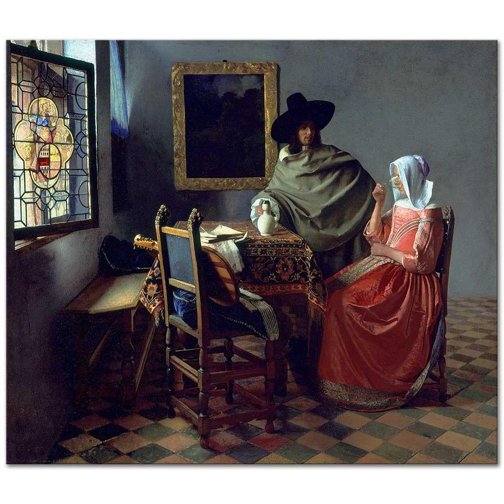 Johannes Vermeer Şarap Bardağı Kanvas Tablo