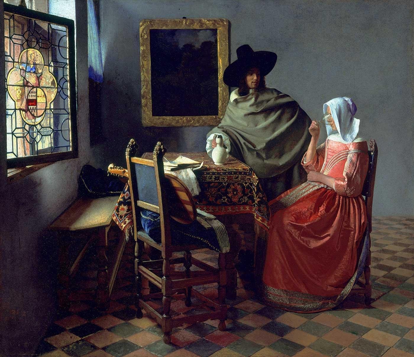 Johannes Vermeer Şarap Bardağı Kanvas Tablo