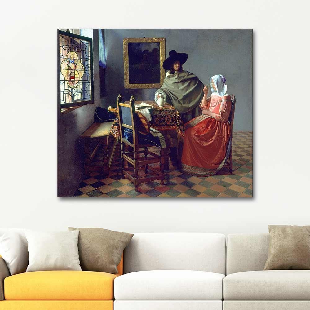 Johannes Vermeer Şarap Bardağı Kanvas Tablo