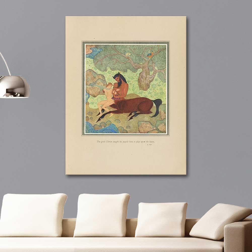Edmund Dulac Chiron Harp Çalmayı Öğretirken Kanvas Tablo
