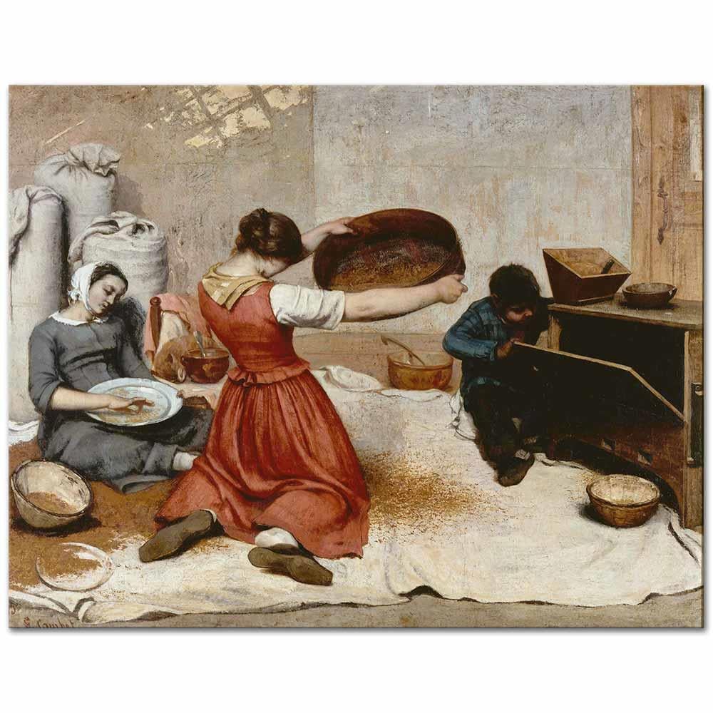 The Grain Sifters by Gustave Courbet as Art Print