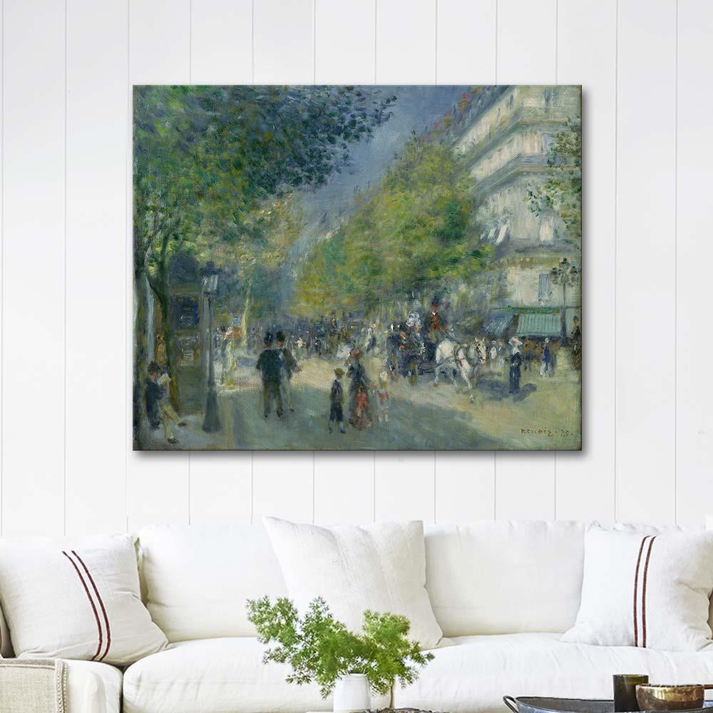 The Grands Boulevards by Pierre Auguste Renoir as Art Print