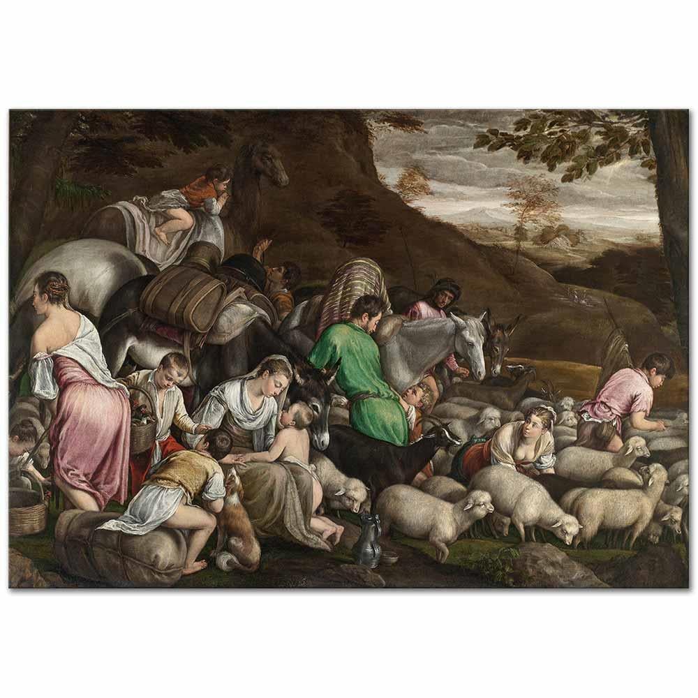 The Journey of Jacob by Jacopo Bassano as Art Print