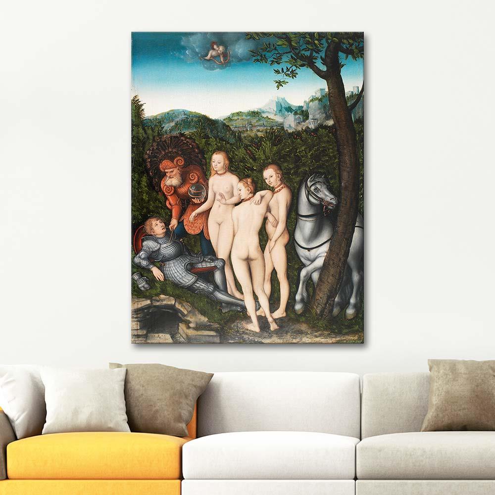 Lucas Cranach Paris'in Yargılanışından Kanvas Tablo