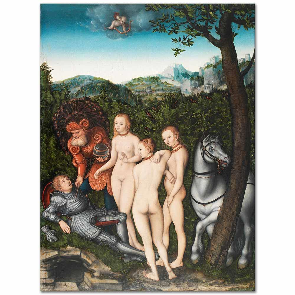 Lucas Cranach Paris'in Yargılanışından Kanvas Tablo