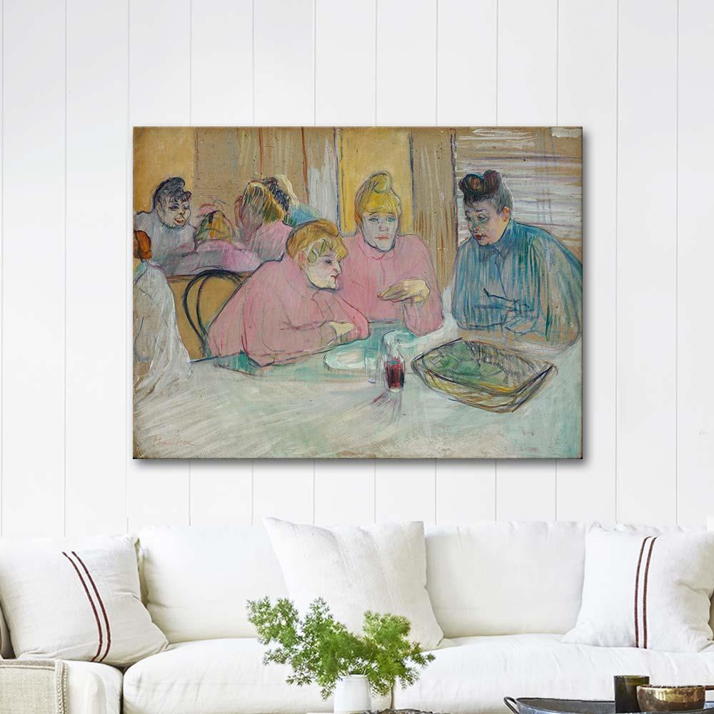 The Ladies in the Dining Room by Henri de Toulouse-Lautrec as Art Print