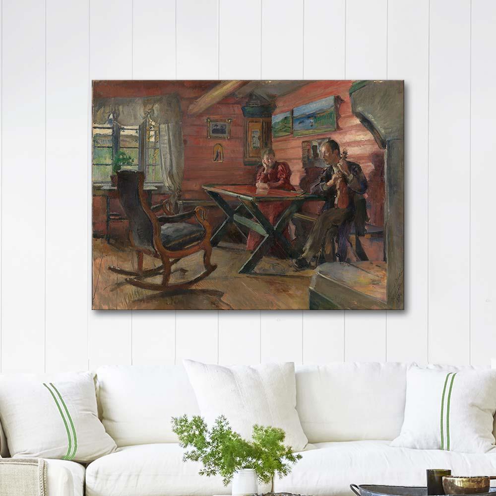The Living Room at Kolbotn by Harriet Backer as Art Print