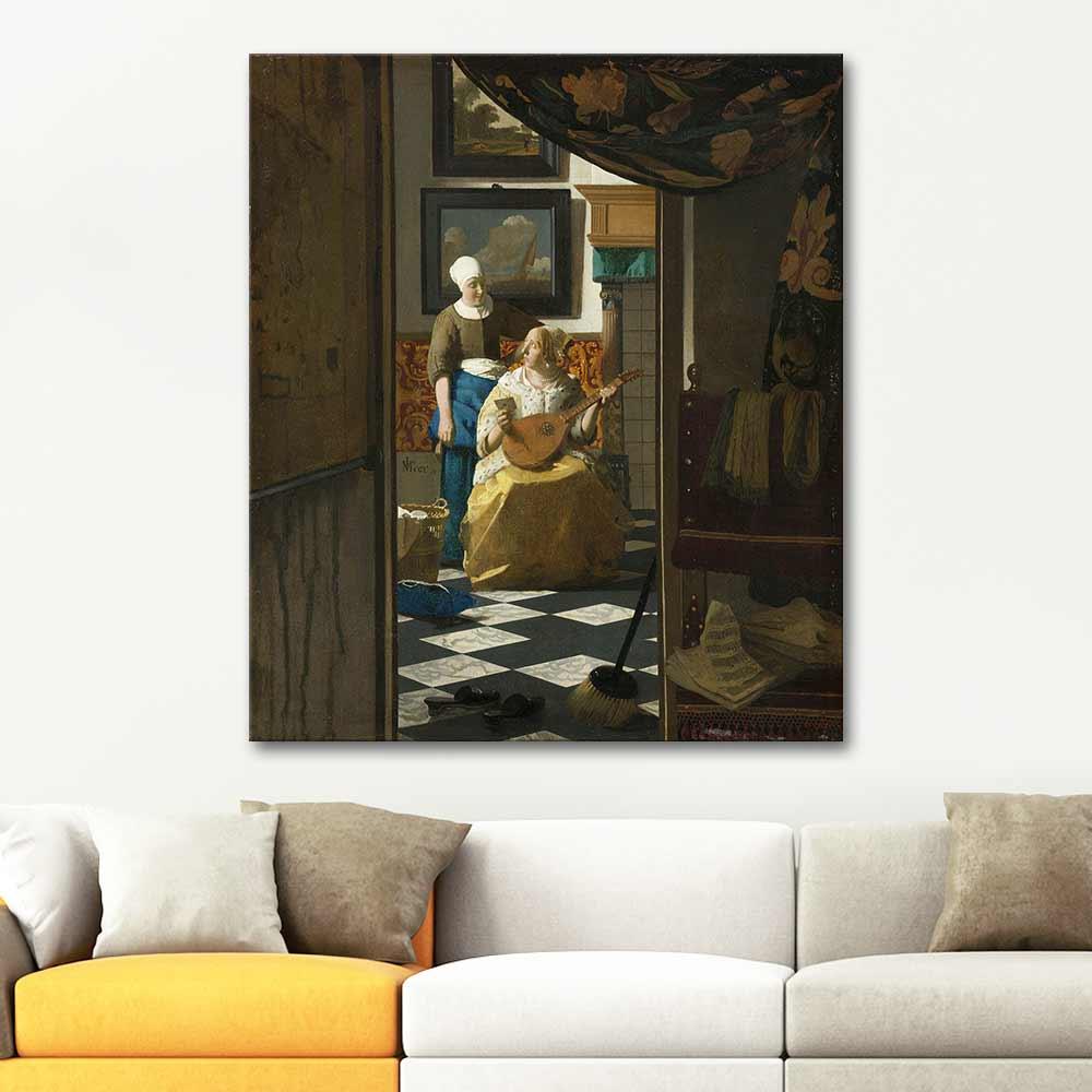 The Love Letter by Johannes Vermeer as Art Print