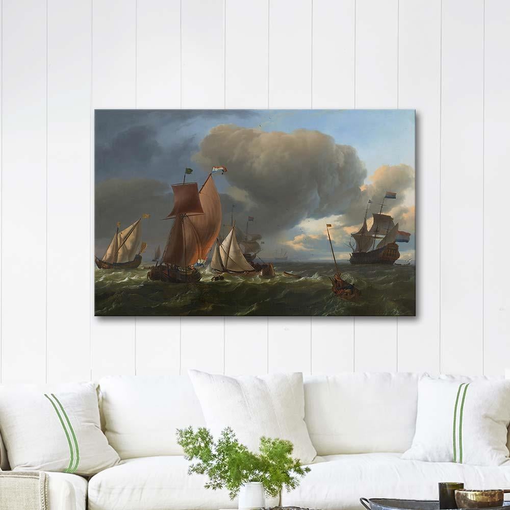 The Man-o'-War ‘Bruinvisch' and Other Ships in Rough Sea by Ludolf Backhuysen as Art Print