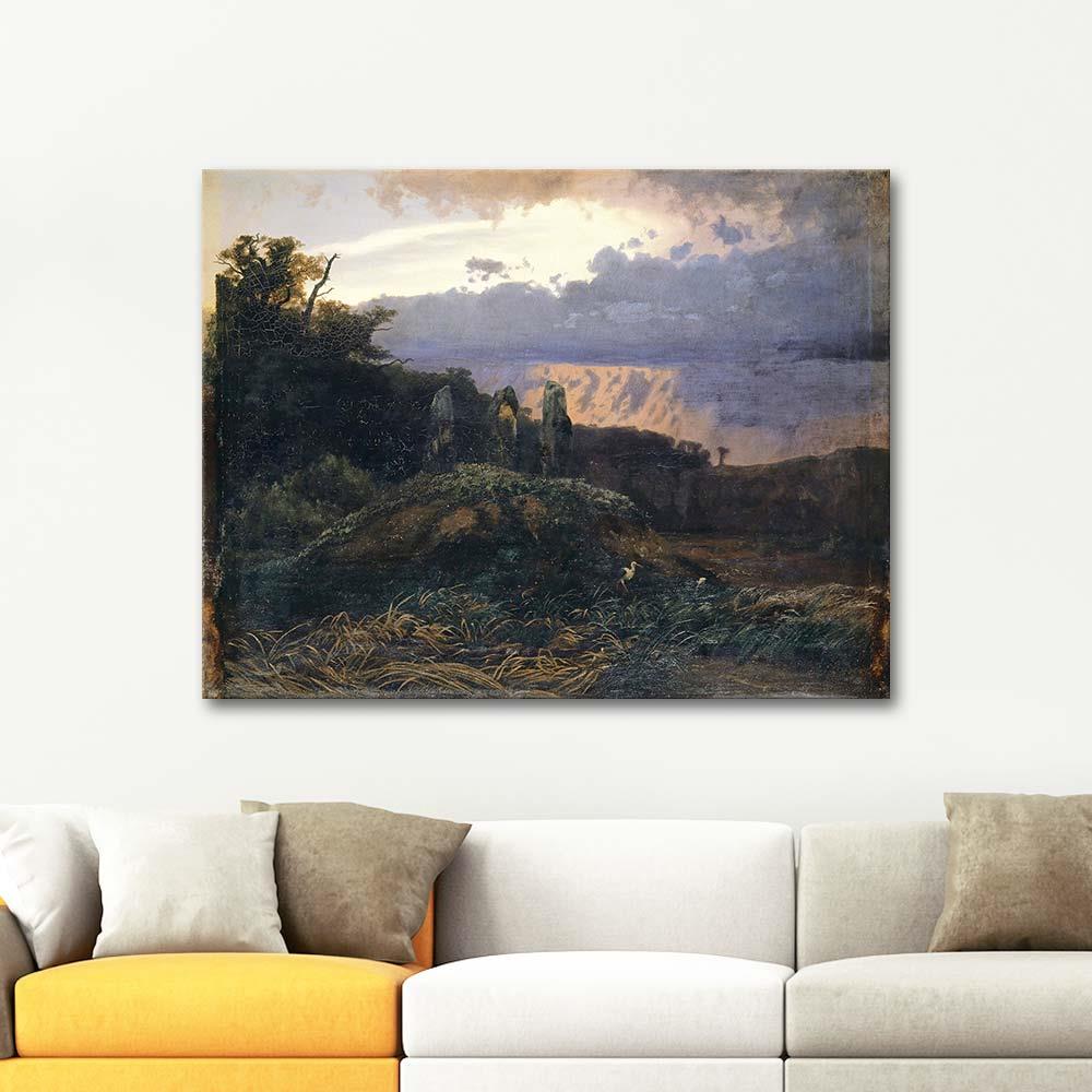 Arnold Böcklin Megalitik Mezar Kanvas Tablo