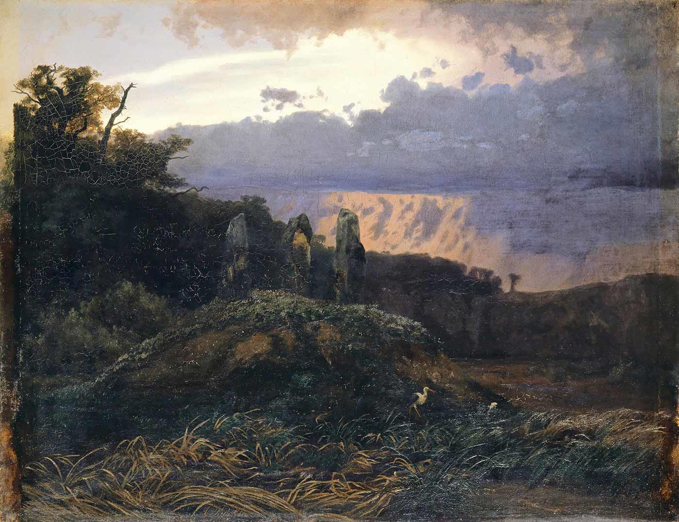 Arnold Böcklin Megalitik Mezar Kanvas Tablo