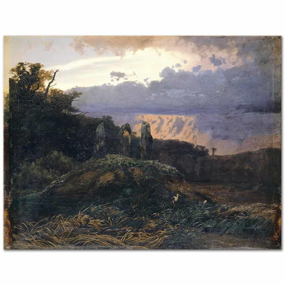 Arnold Böcklin Megalitik Mezar Kanvas Tablo