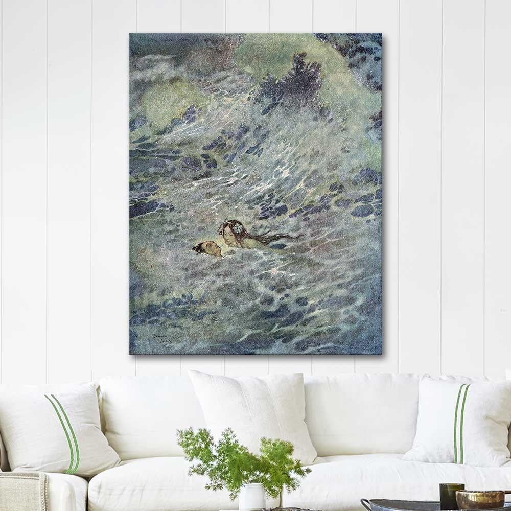 The Mermaid In the Sea by Edmund Dulac as Art Print