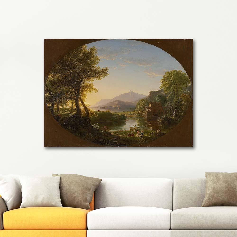 Thomas Cole Gün Batımında Değirmen Kanvas Tablo