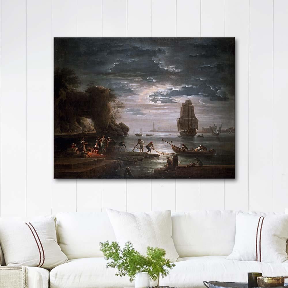 Claude Joseph Vernet Gece Kanvas Tablo