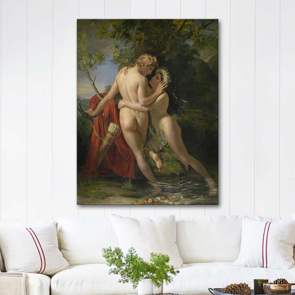The Nymph Salmacis And Hermaphroditus by François-Joseph Navez as Art Print
