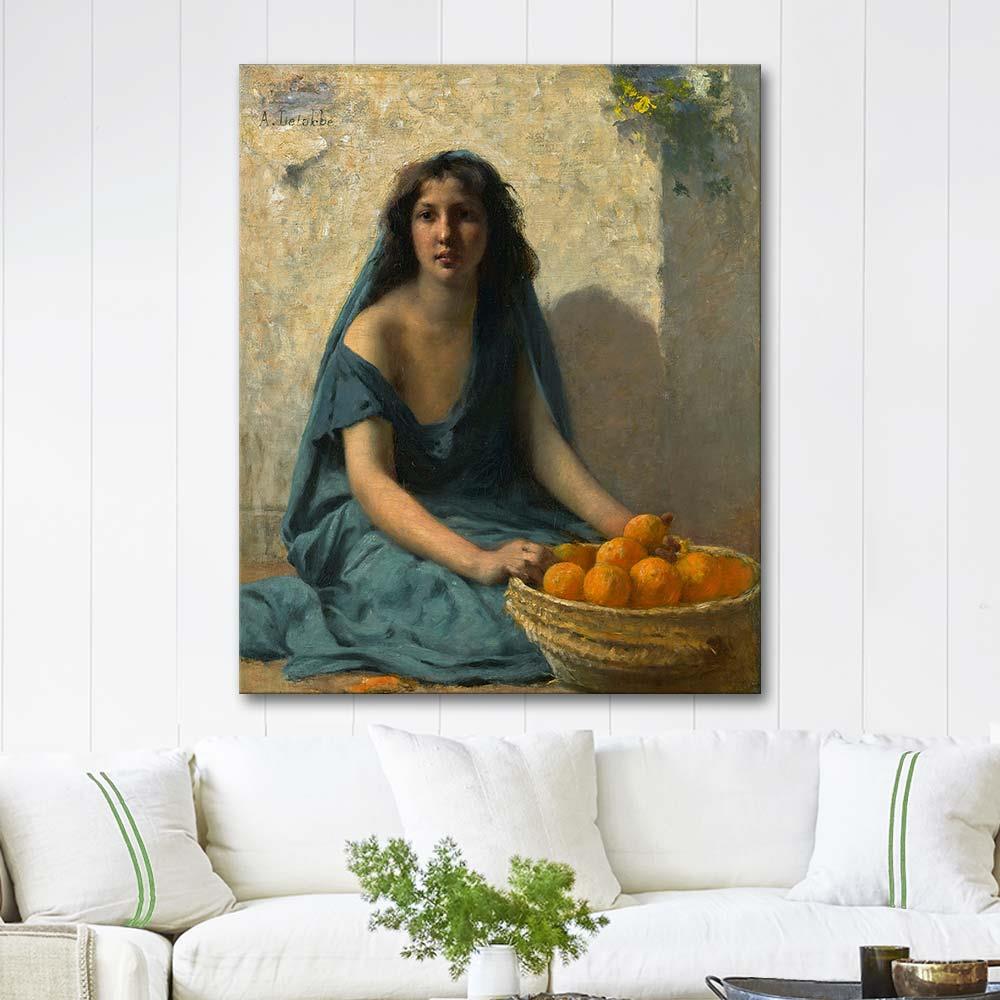 The Orange Seller by François Alfred Delobbe as Art Print
