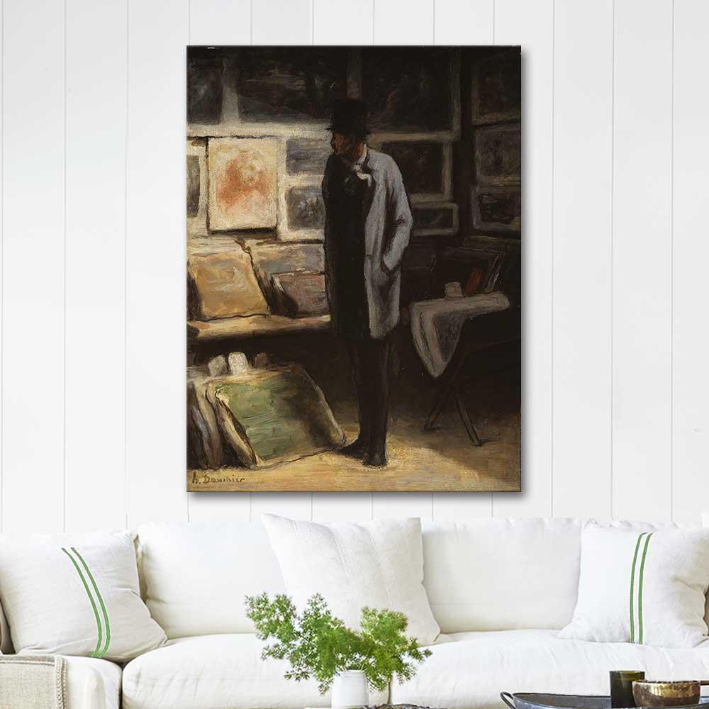 Honore Daumier Gravür Koleksiyoncusu Kanvas Tablo