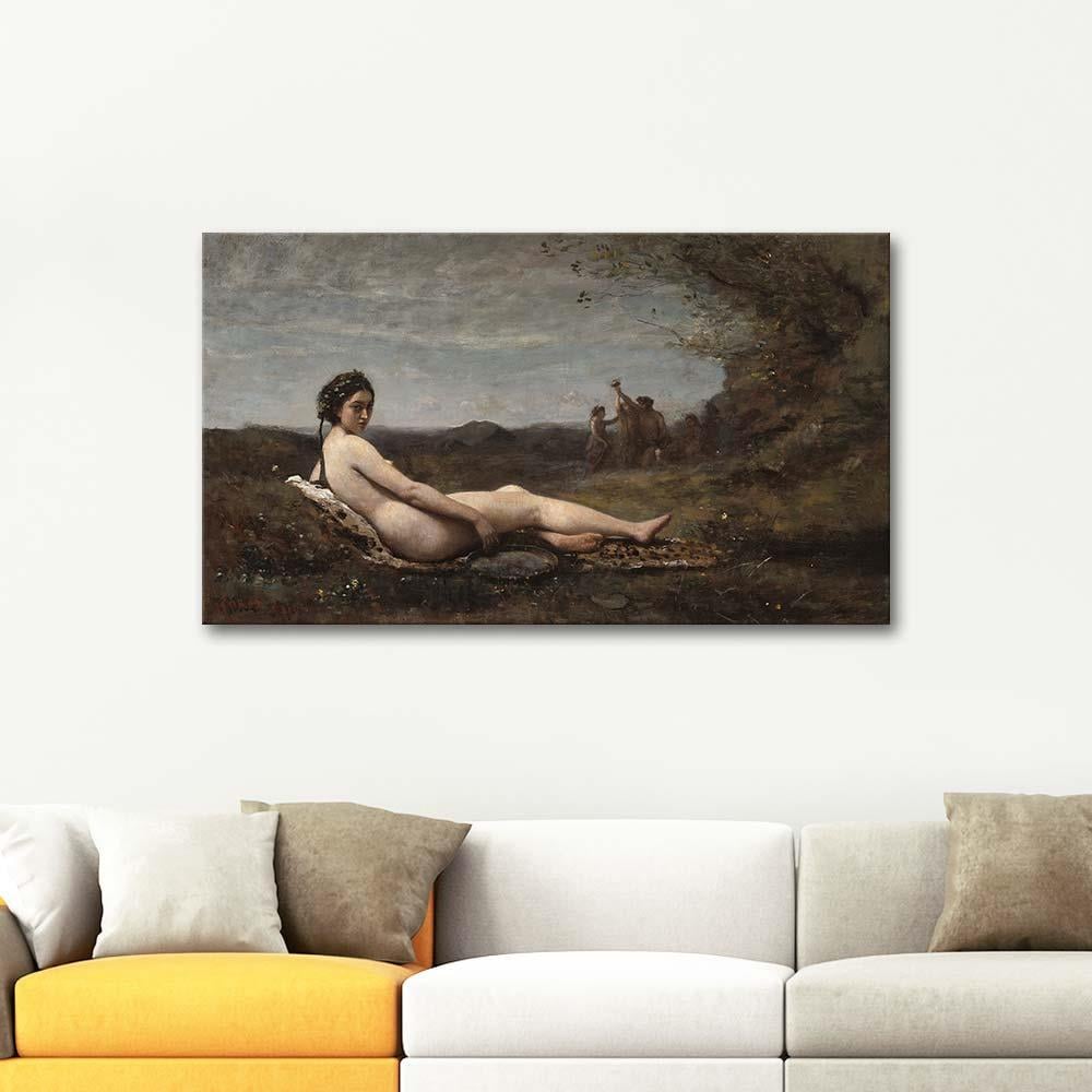 The Repose by Jean Baptiste Camille Corot as Art Print