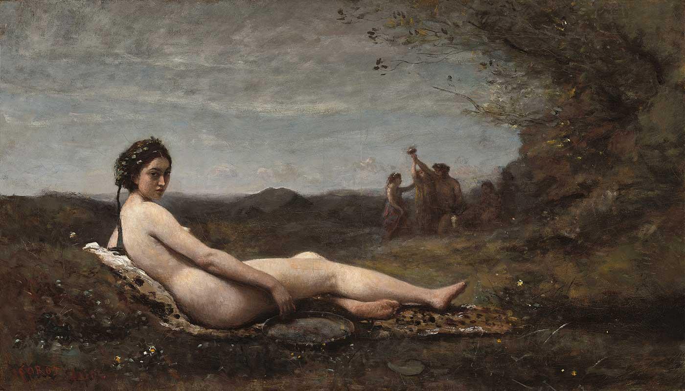 The Repose by Jean Baptiste Camille Corot as Art Print