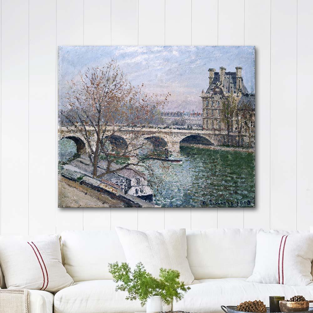 Camille Pissarro Kraliyet Köprüsü ve Flore Köşkü Paris Kanvas Tablo
