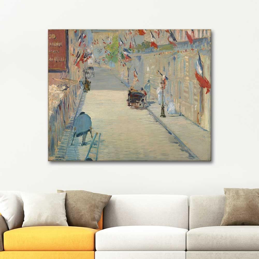 The Rue Mosnier with Flags by Edouard Manet as Art Print