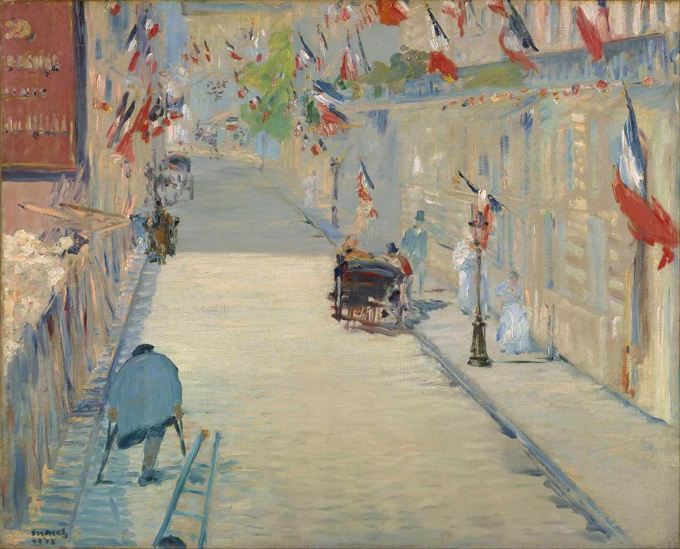 The Rue Mosnier with Flags by Edouard Manet as Art Print