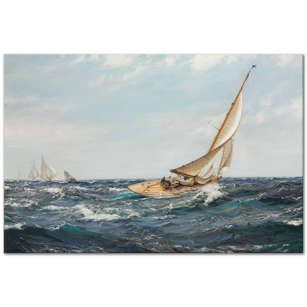 Montague Dawson Safir Yelkenlisi Kanvas Tablo