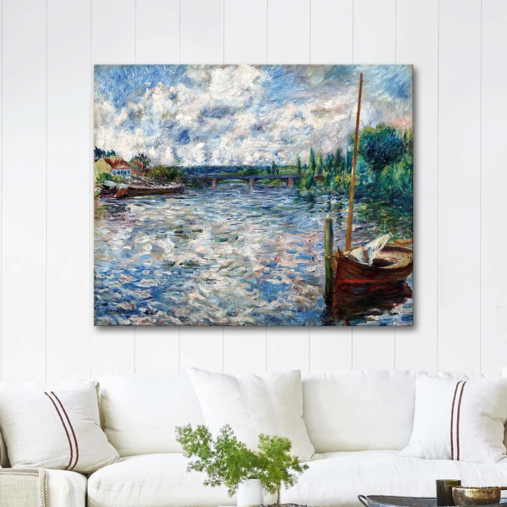 Pierre Auguste Renoir Seine Nehri Chatou Kanvas Tablo
